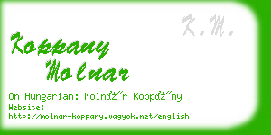 koppany molnar business card